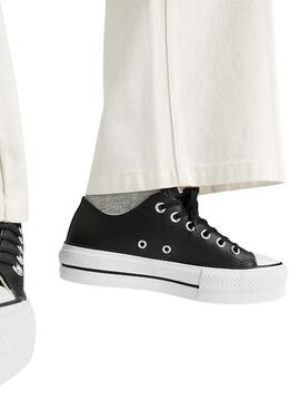 Zapatillas Converse Chuck Taylor All Star Platform Cuero Negro para mujer