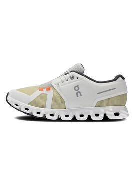 Zapatillas On Running Cloud 5 blanco y verde para mujer