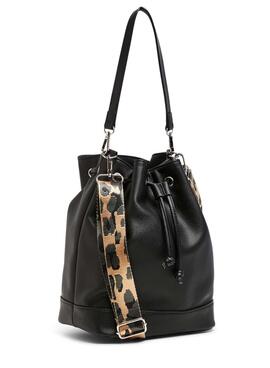 Bolso Pieces Raven bombonera negro para mujer