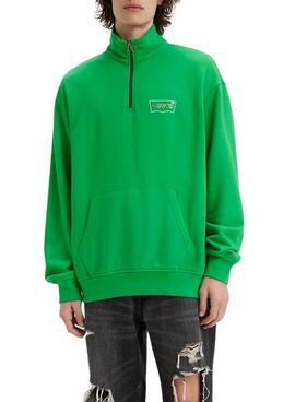 Sudadera Levis Relaxed Graphic Zip Verde Hombre 