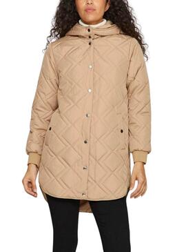 Abrigo acolchado Vila Vijade beige para mujer