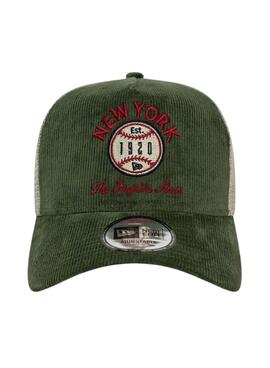 Gorra New Era Cord Trucker verde para hombre y mujer