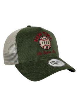 Gorra New Era Cord Trucker verde para hombre y mujer