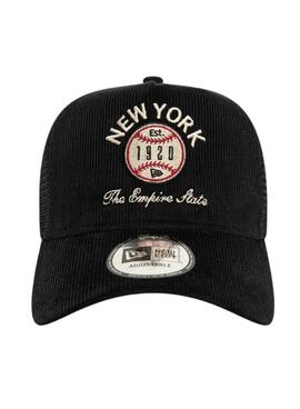 Gorra New Era Cord Trucker negro para mujer y hombre