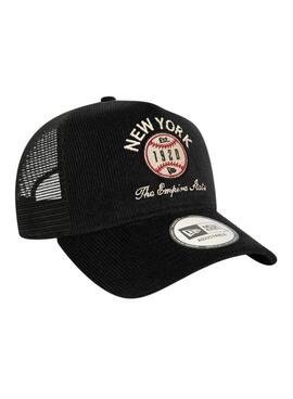 Gorra New Era Cord Trucker negro para mujer y hombre