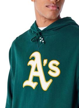 Sudadera New Era Oakland Athletics verde para hombre y mujer