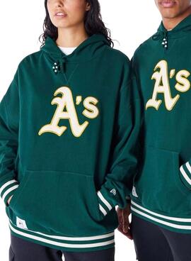 Sudadera New Era Oakland Athletics verde para hombre y mujer