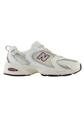 Zapatillas New Balance 530 blanco y granate para mujer