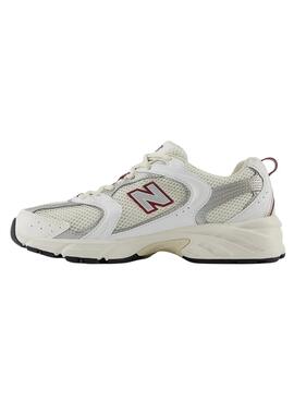 Zapatillas New Balance 530 blanco y granate para mujer