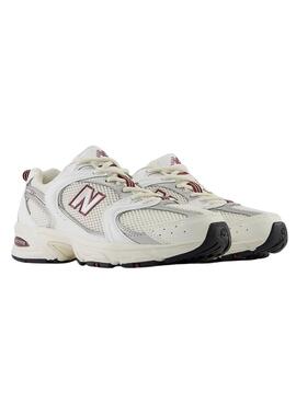 Zapatillas New Balance 530 blanco y granate para mujer