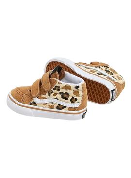 Zapatillas Vans SK8 Mid Leopard camel para niña