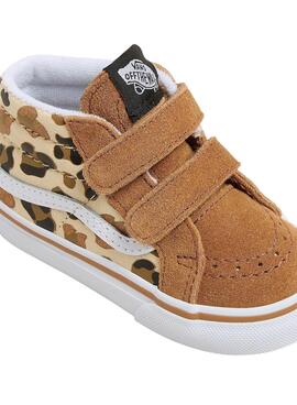 Zapatillas Vans SK8 Mid Leopard camel para niña