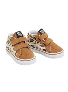 Zapatillas Vans SK8 Mid Leopard camel para niña