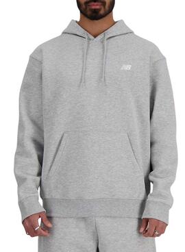 Sudadera New Balance con capucha gris para hombre