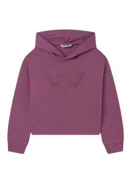 Sudadera Mayoral Corazón Malva para niña