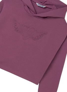 Sudadera Mayoral Corazón Malva para niña