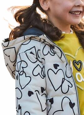 Chaquetón Mayoral Reversible Corazones para niña