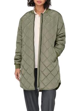 Abrigo Only Jessica quilted verde oscuro para mujer