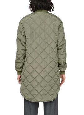 Abrigo Only Jessica quilted verde oscuro para mujer