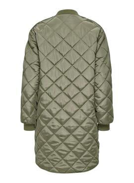 Abrigo Only Jessica quilted verde oscuro para mujer