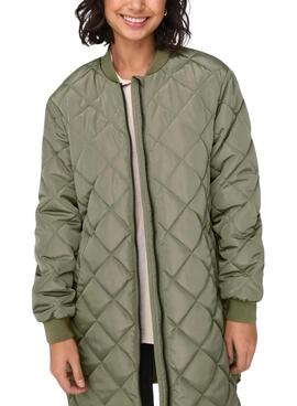 Abrigo Only Jessica quilted verde oscuro para mujer