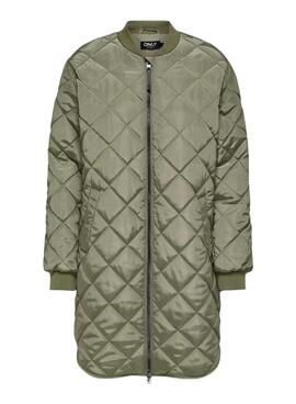 Abrigo Only Jessica quilted verde oscuro para mujer