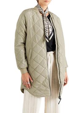 Abrigo Only Jessica quilted verde claro para mujer