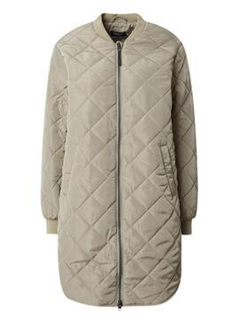 Abrigo Only Jessica quilted verde claro para mujer