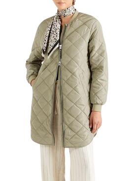 Abrigo Only Jessica quilted verde claro para mujer