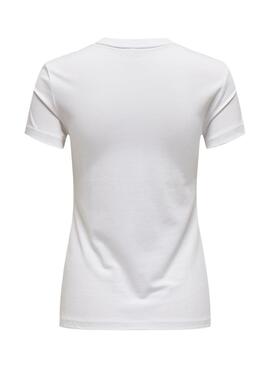 Camiseta Only Vibe Life cat blanco para mujer