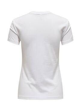 Camiseta Only Vibe Life dog blanco para mujer