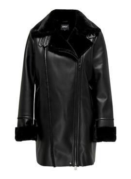 Abrigo Only Mariam biker negro para mujer