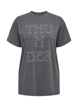 Camiseta Only Dolla thunder gris para mujer