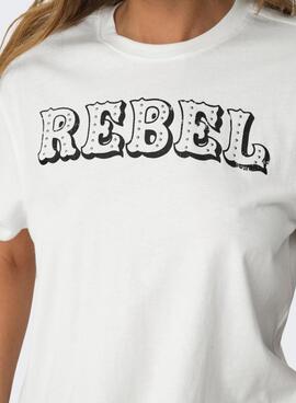 Camiseta Only Dolla rebel blanco para mujer