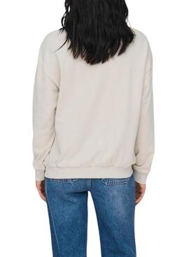 Sudadera Only Sille beige para mujer