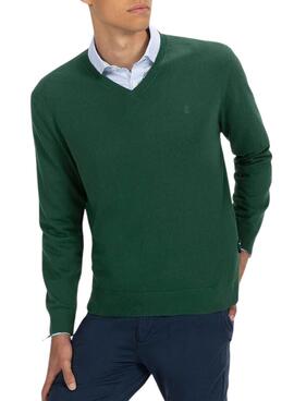 Jersey El Pulpo Cuello Pico Mezcla verde para hombre