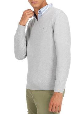 Jersey El Pulpo Cuello Pico Mezcla gris para hombre