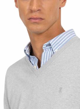 Jersey El Pulpo Cuello Pico Mezcla gris para hombre