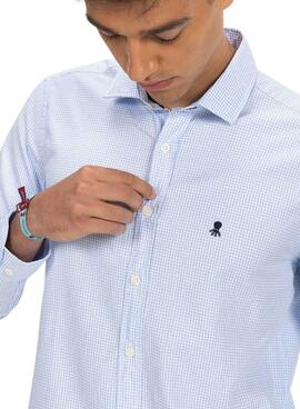 Camisa El Pulpo Twill cuadros azul royal para hombre