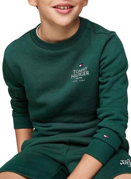 Sudadera Tommy Hilfiger Puff verde para niño