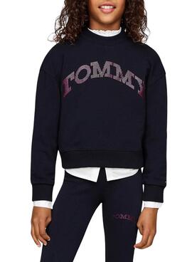 Sudadera Tommy Hilfiger Foil marino para niña