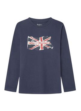 Camiseta Pepe Jeans Clag azul marino para niño