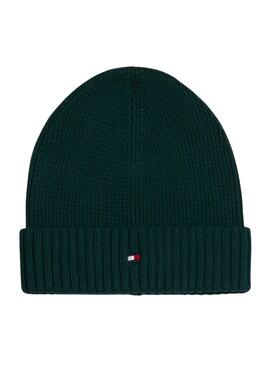 Gorro Tommy Hilfiger Small Flag verde para niños