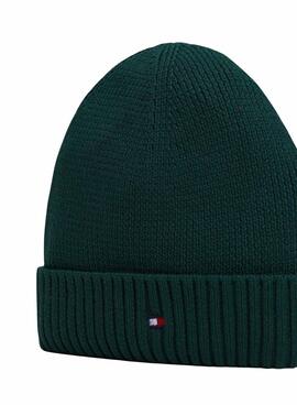 Gorro Tommy Hilfiger Small Flag verde para niños