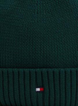 Gorro Tommy Hilfiger Small Flag verde para niños