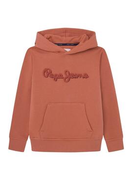 Sudadera Pepe Jeans Lamonty capucha marrón niño