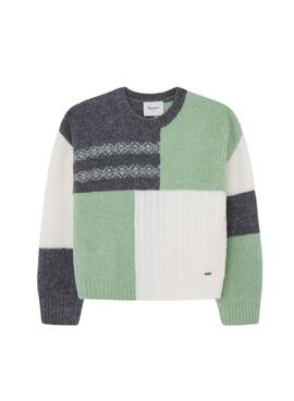 Jersey Pepe Jeans Winslow patchwork verde 