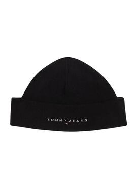 Gorro Tommy Jeans linear logo negro para hombre