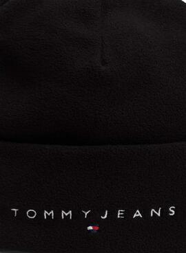 Gorro Tommy Jeans linear logo negro para hombre