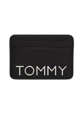 Tarjetero  Tommy Jeans City Bold negro para mujer